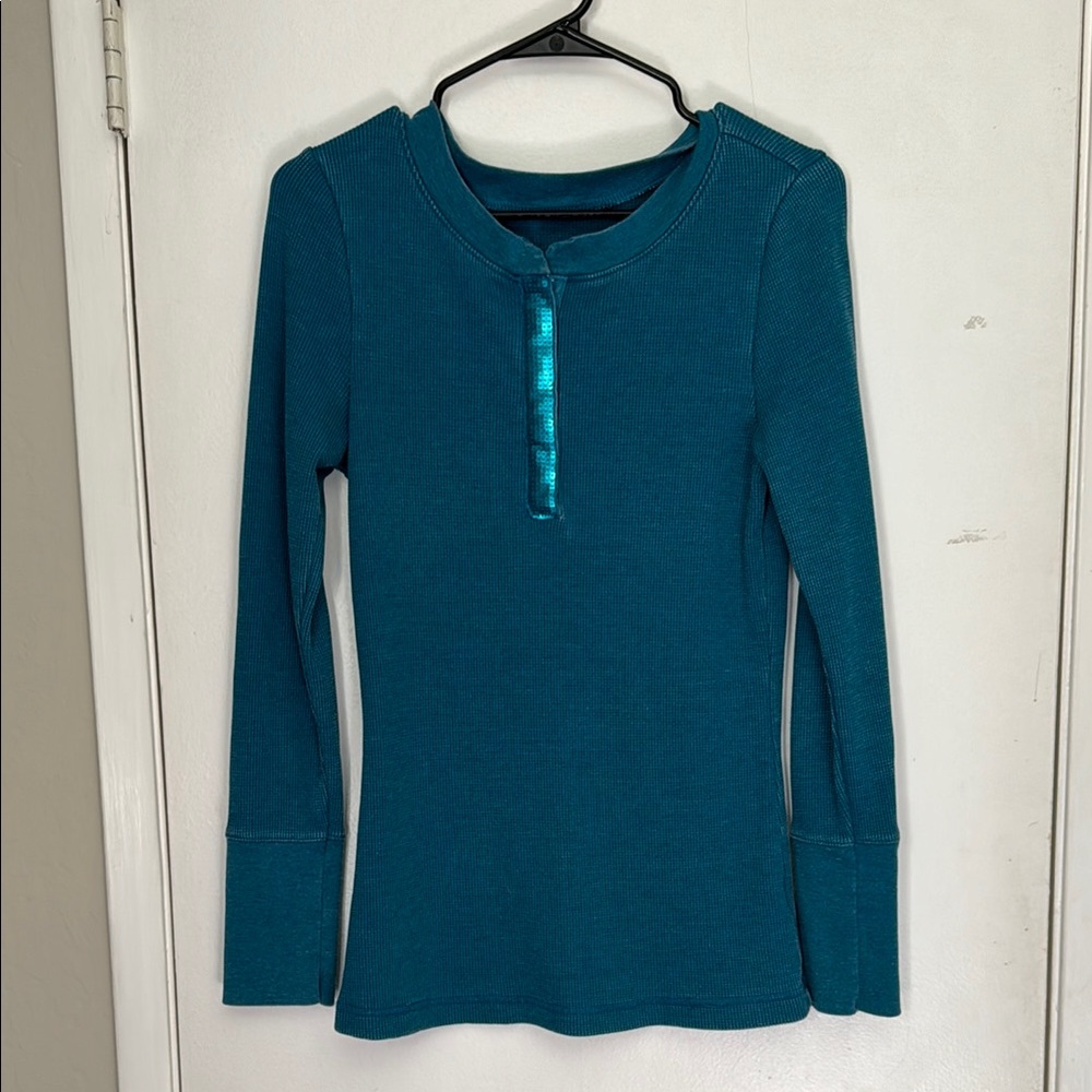 Nine West Teal Long Sleeve Shirt